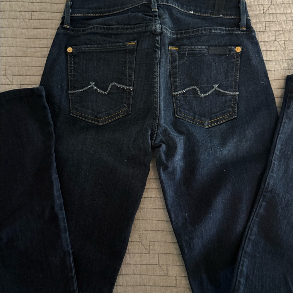 7 For All Mankind Dark Indigo Straight Leg Jeans